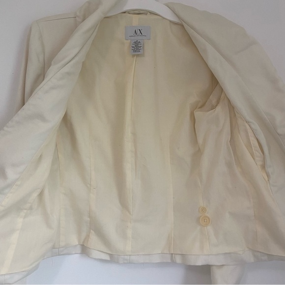 Armani Exchange Vintage Cream Fitted Blazer Jacket - Picture 12 of 12